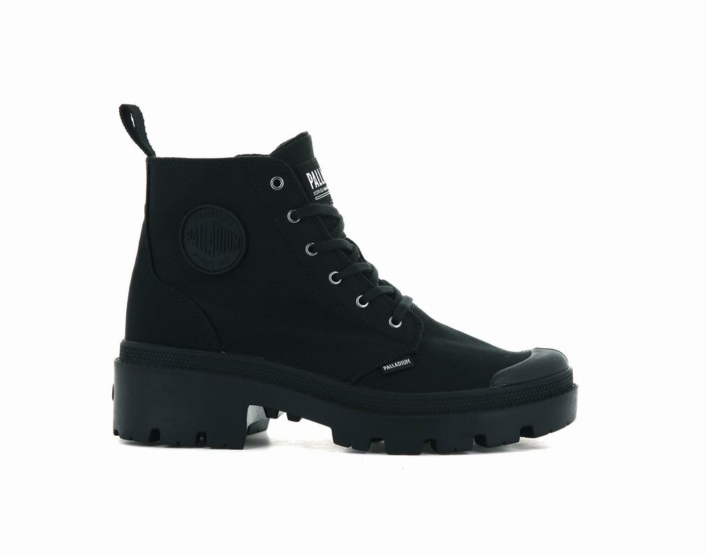 Palladium Pallabase Twill Womens Boots Black Australia [IMAFKH-750]